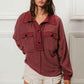 BiBi Cp French Terry Collared Top with Cut Edge Detail - MegaSuperStar