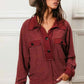 BiBi Cp French Terry Collared Top with Cut Edge Detail - MegaSuperStar