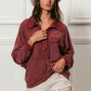 BiBi Cp French Terry Collared Top with Cut Edge Detail - MegaSuperStar