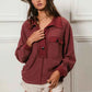 BiBi Cp French Terry Collared Top with Cut Edge Detail - MegaSuperStar