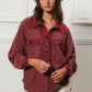 BiBi Cp French Terry Collared Top with Cut Edge Detail - MegaSuperStar