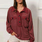 BiBi Cp French Terry Collared Top with Cut Edge Detail - MegaSuperStar