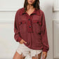 BiBi Cp French Terry Collared Top with Cut Edge Detail - MegaSuperStar