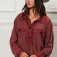 BiBi Cp French Terry Collared Top with Cut Edge Detail - MegaSuperStar