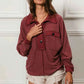BiBi Cp French Terry Collared Top with Cut Edge Detail - MegaSuperStar