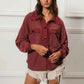 BiBi Cp French Terry Collared Top with Cut Edge Detail - MegaSuperStar