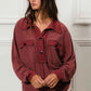 BiBi Cp French Terry Collared Top with Cut Edge Detail - MegaSuperStar