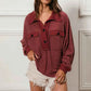 BiBi Cp French Terry Collared Top with Cut Edge Detail - MegaSuperStar