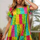 BiBi Leopard Tiered Dress for Effortless Style - MegaSuperStar
