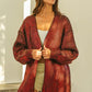 BiBi Metallic Knit V - Neck Cardigan Sweater for Stylish Layering - MegaSuperStar