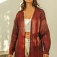 BiBi Metallic Knit V - Neck Cardigan Sweater for Stylish Layering - MegaSuperStar