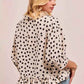 BiBi Polka Dot Peplum Top with Front Button for a Chic Look - MegaSuperStar