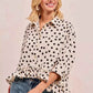 BiBi Polka Dot Peplum Top with Front Button for a Chic Look - MegaSuperStar