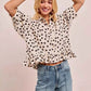 BiBi Polka Dot Peplum Top with Front Button for a Chic Look - MegaSuperStar