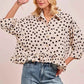 BiBi Polka Dot Peplum Top with Front Button for a Chic Look - MegaSuperStar