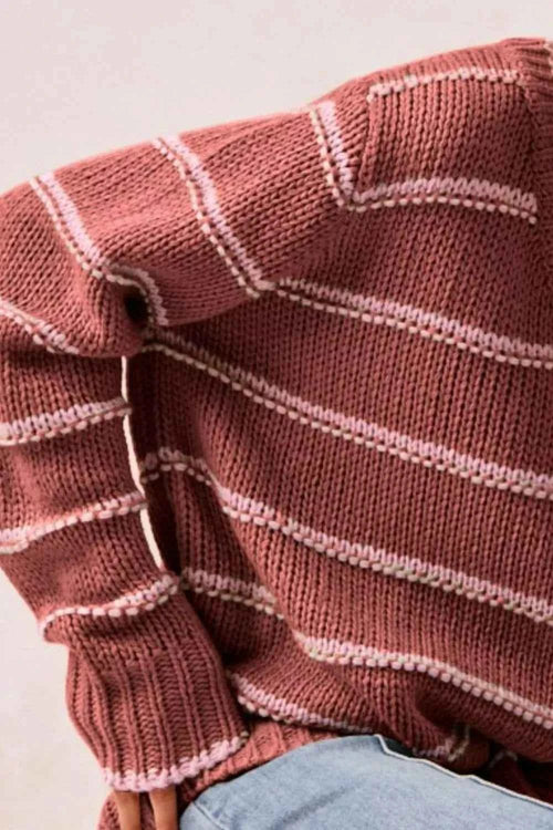 Customer styling 🌸 BiBi Striped Sweater for Stylish Comfort with Long Sleeves 🌸