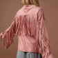 BiBi Suede Fringe Jacket for Effortless Style and Comfort - MegaSuperStar