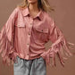 BiBi Suede Fringe Jacket for Effortless Style and Comfort - MegaSuperStar