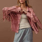 BiBi Suede Fringe Jacket for Effortless Style and Comfort - MegaSuperStar