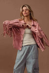 💖 BiBi Suede Fringe Jacket for Effortless Style and Comfort 💖 thumbnail