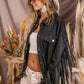 BiBi Suede Fringe Jacket with Long Sleeves - MegaSuperStar