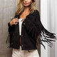 BiBi Suede Fringe Jacket with Long Sleeves - MegaSuperStar