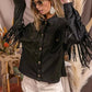BiBi Suede Fringe Jacket with Long Sleeves - MegaSuperStar