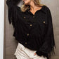BiBi Suede Fringe Jacket with Long Sleeves - MegaSuperStar