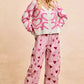 BiBi Textured Heart Cardigan with Buttoned V Neck - MegaSuperStar