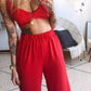 Boho Butterfly Print Top and Pants Set - MegaSuperStar