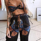 Boho Butterfly Print Top and Pants Set - MegaSuperStar