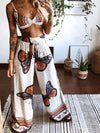 🦋 Boho Butterfly Print Outfit: Stylish Top and Pants Set 🦋 thumbnail