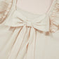 Bow Back Ruffled Blouse with Cap Sleeves - MegaSuperStar