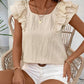 Bow Back Ruffled Blouse with Cap Sleeves - MegaSuperStar