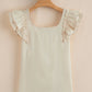 Bow Back Ruffled Blouse with Cap Sleeves - MegaSuperStar