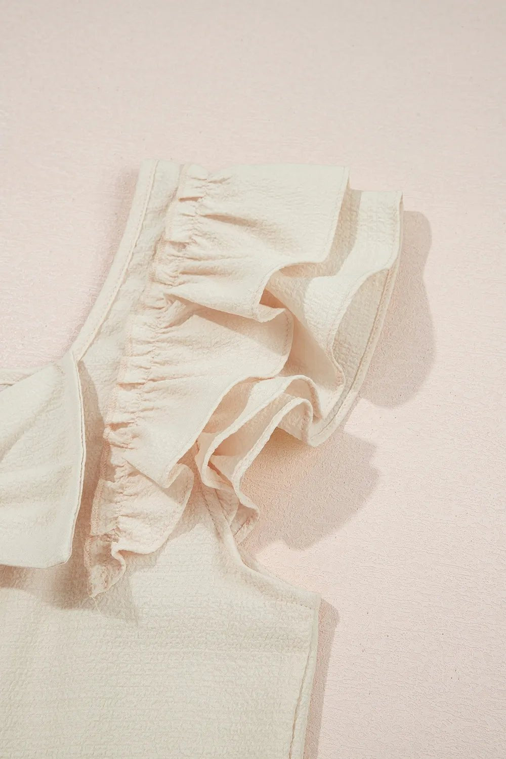 Bow Back Ruffled Blouse with Cap Sleeves - MegaSuperStar