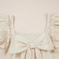 Bow Back Ruffled Blouse with Cap Sleeves - MegaSuperStar