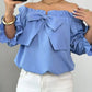 Bow Flounce Sleeve Blouse - MegaSuperStar