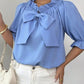 Bow Flounce Sleeve Blouse - MegaSuperStar
