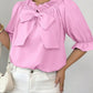 Bow Flounce Sleeve Blouse - MegaSuperStar
