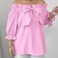 Bow Flounce Sleeve Blouse - MegaSuperStar