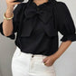 Bow Flounce Sleeve Blouse - MegaSuperStar