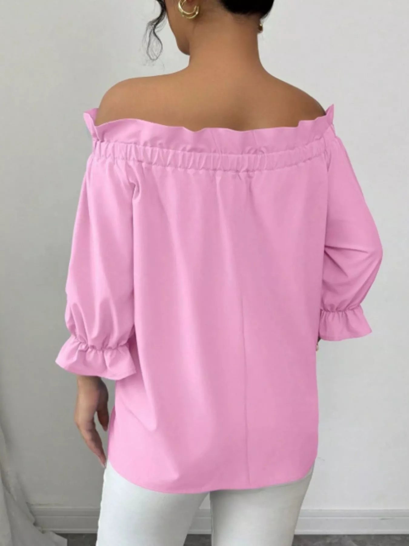 Bow Flounce Sleeve Blouse - MegaSuperStar