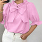 Bow Flounce Sleeve Blouse - MegaSuperStar