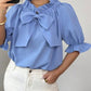 Bow Flounce Sleeve Blouse - MegaSuperStar