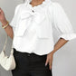 Bow Flounce Sleeve Blouse - MegaSuperStar