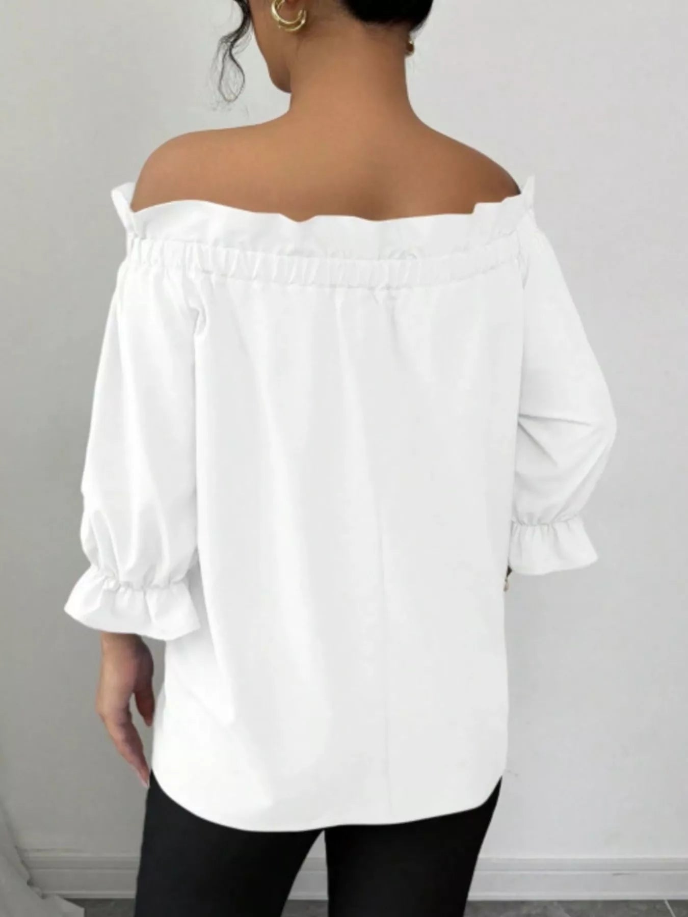Bow Flounce Sleeve Blouse - MegaSuperStar