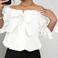 Bow Flounce Sleeve Blouse - MegaSuperStar