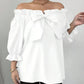 Bow Flounce Sleeve Blouse - MegaSuperStar