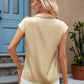 Bow Tie Cap Sleeve Blouse - MegaSuperStar